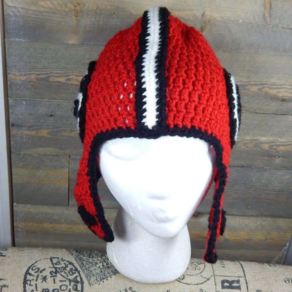 Cool Handmade Georgia Football Beanie Crochet - Picture 4 of 5